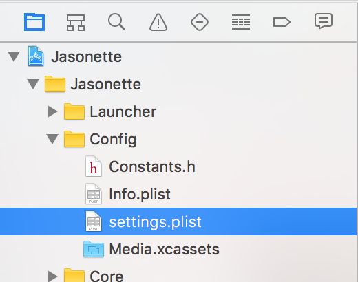Click settings.plist